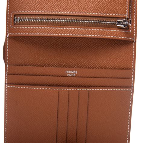 hermes gold wallet|Hermes wallet with metal clip.